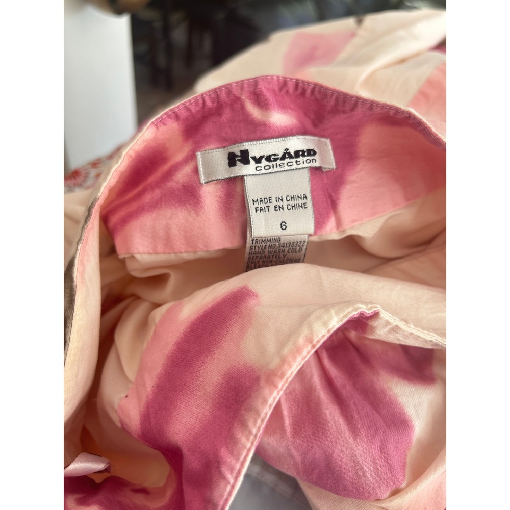 Vintage Nygard Cream Pink Floral Full Skirt Cotton Lined Twee Western Sz 6 Rodeo - Picture 4 of 6